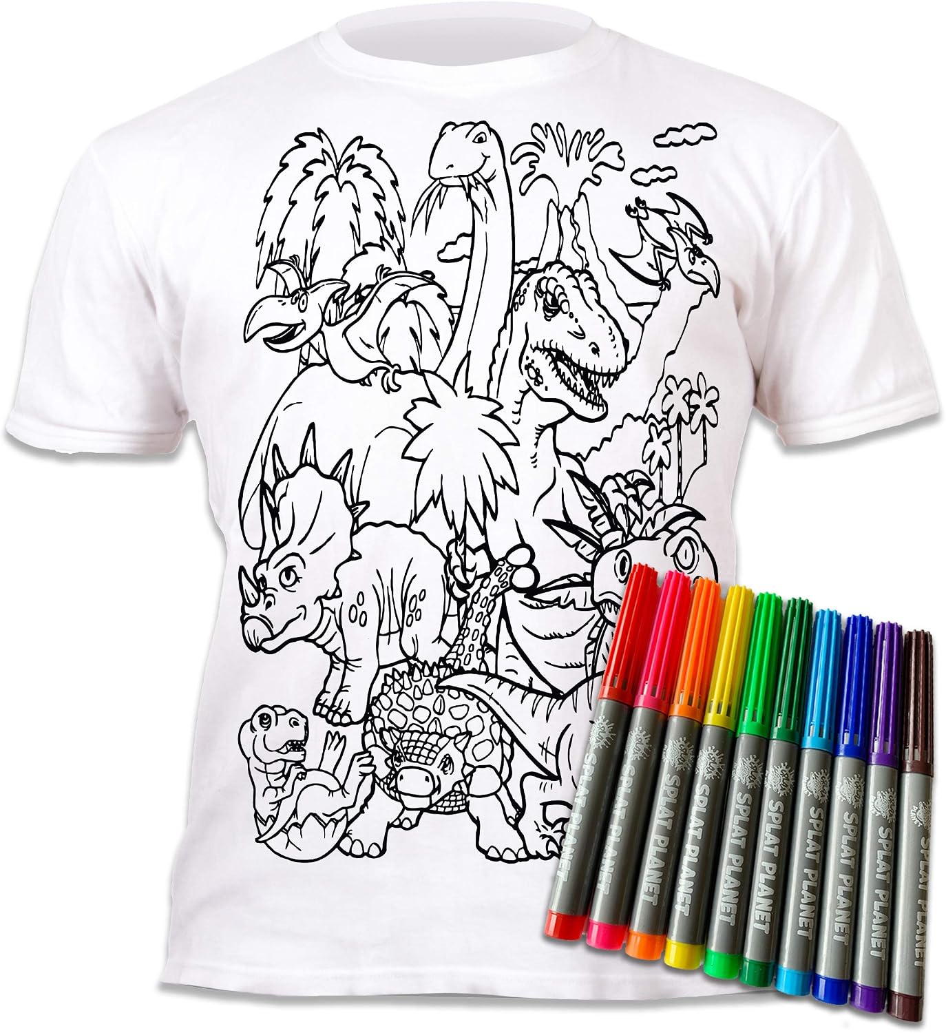 Splat Planet Dinosaur Washable Color T-Shirt Set