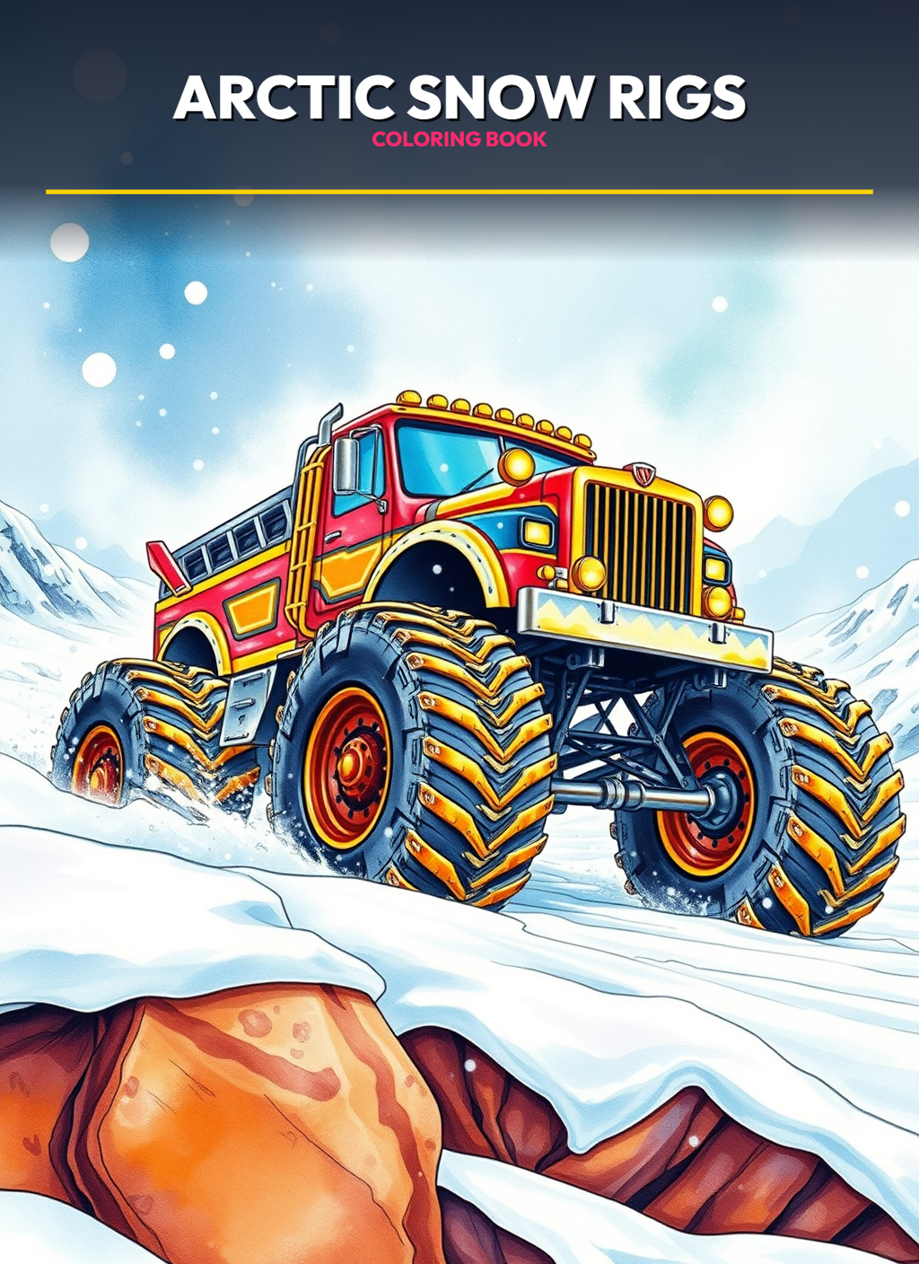 Monster Trucks – Arctic Snow Rigs Coloring Pages | Color Me Now