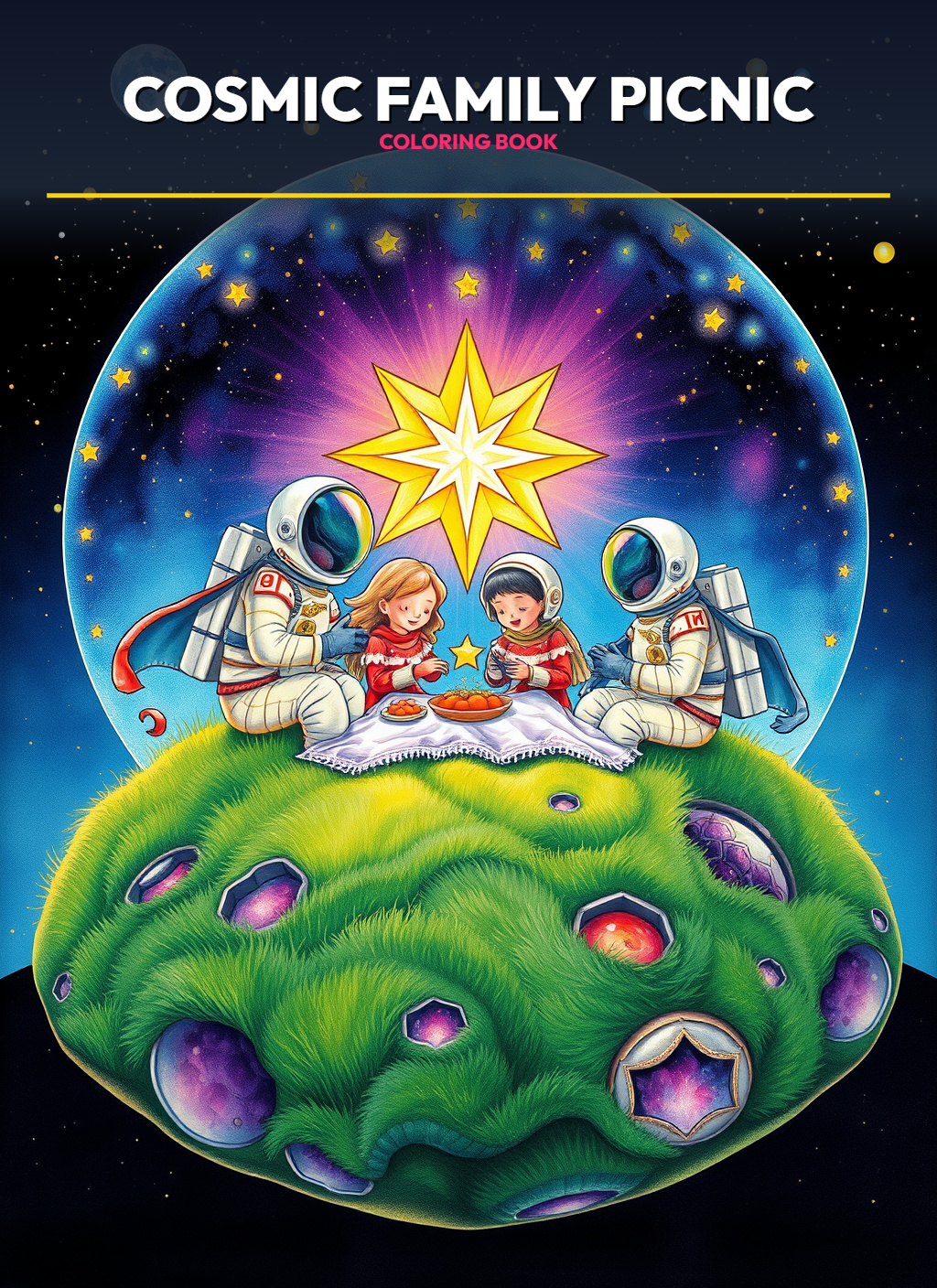Space Adventures: Family Picnic in the Cosmos Coloring Pages