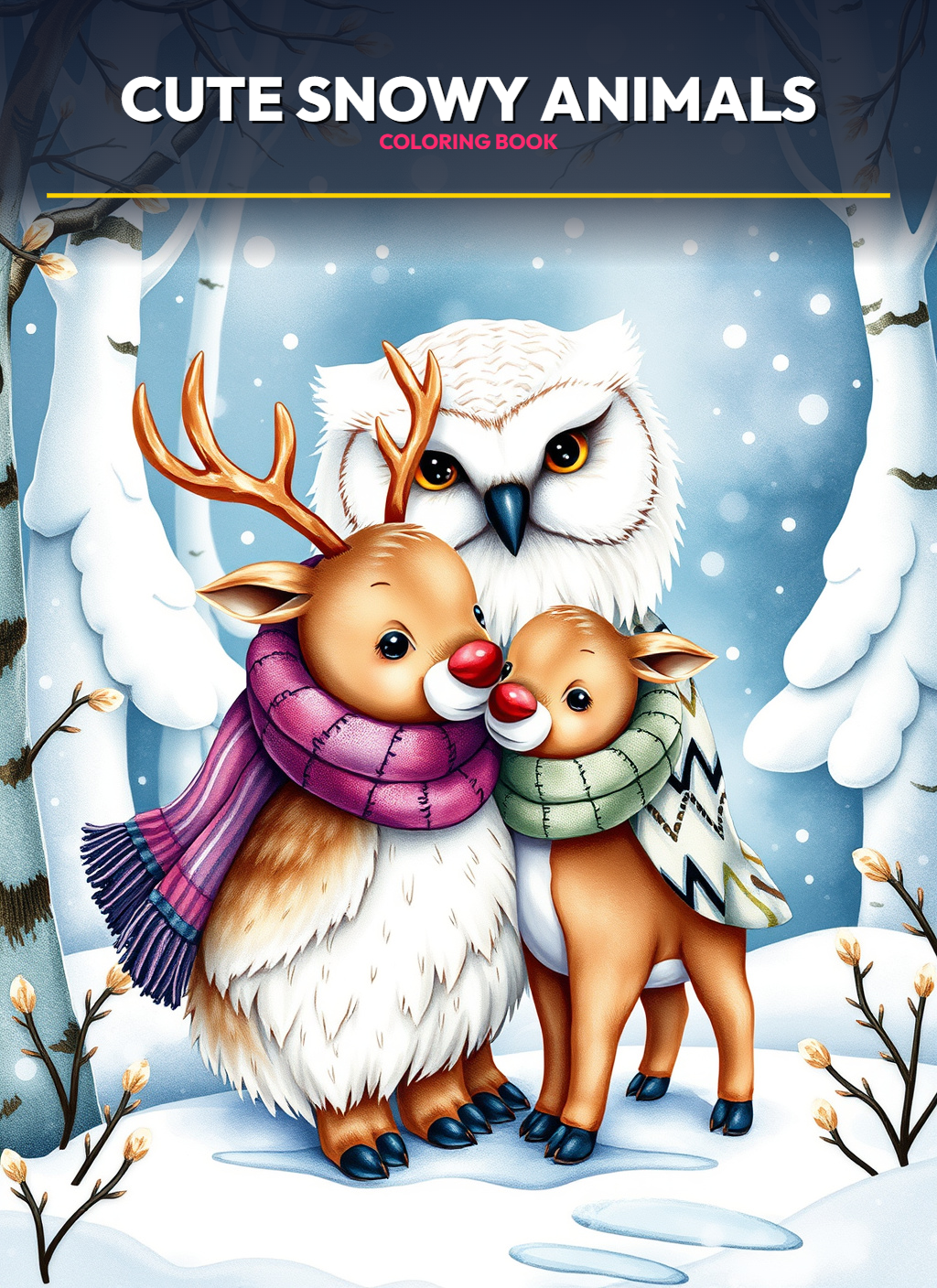 Cute Snowy Animals Coloring Pages