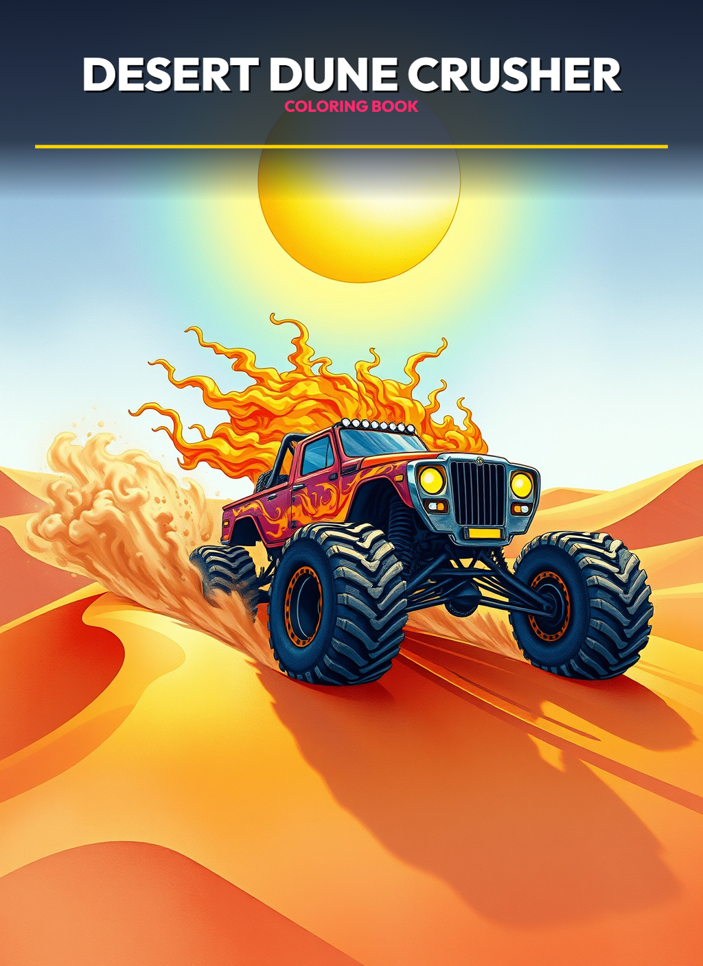 Monster Trucks – Desert Dune Crushers Coloring Pages | Color Me Now