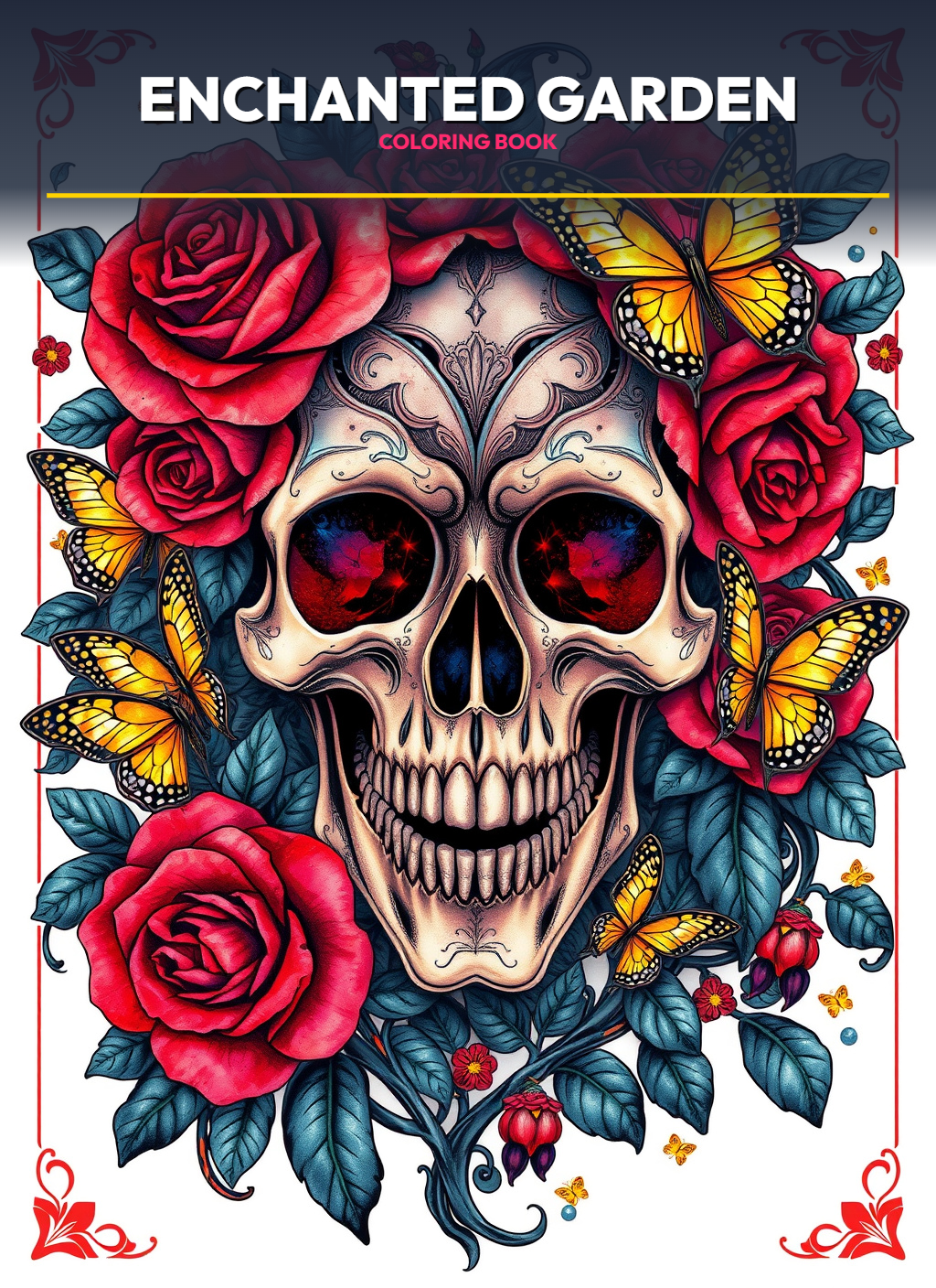 Skull Realms: Enchanted Garden Coloring Pages