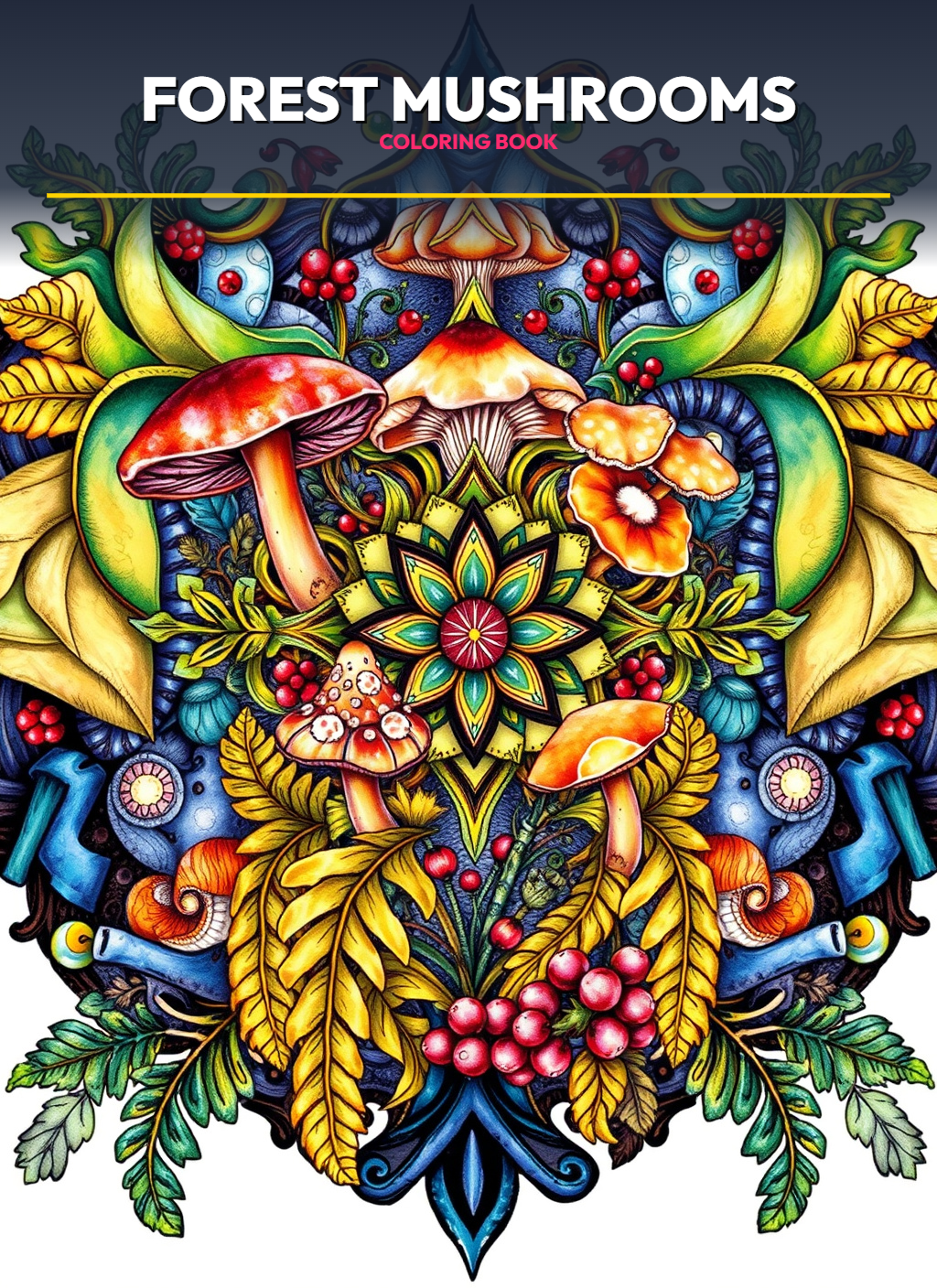 Forest Mushrooms Mandala Coloring Pages