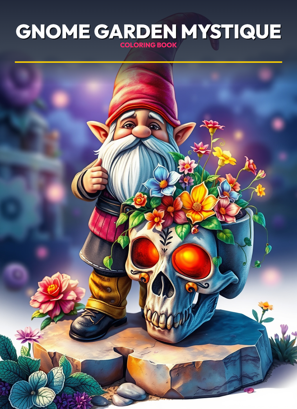 Skull Realms: Gnome Garden Mystique Coloring Pages