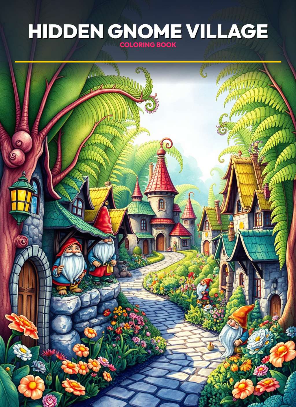 Tiny World: Hidden Gnome Village Coloring Pages