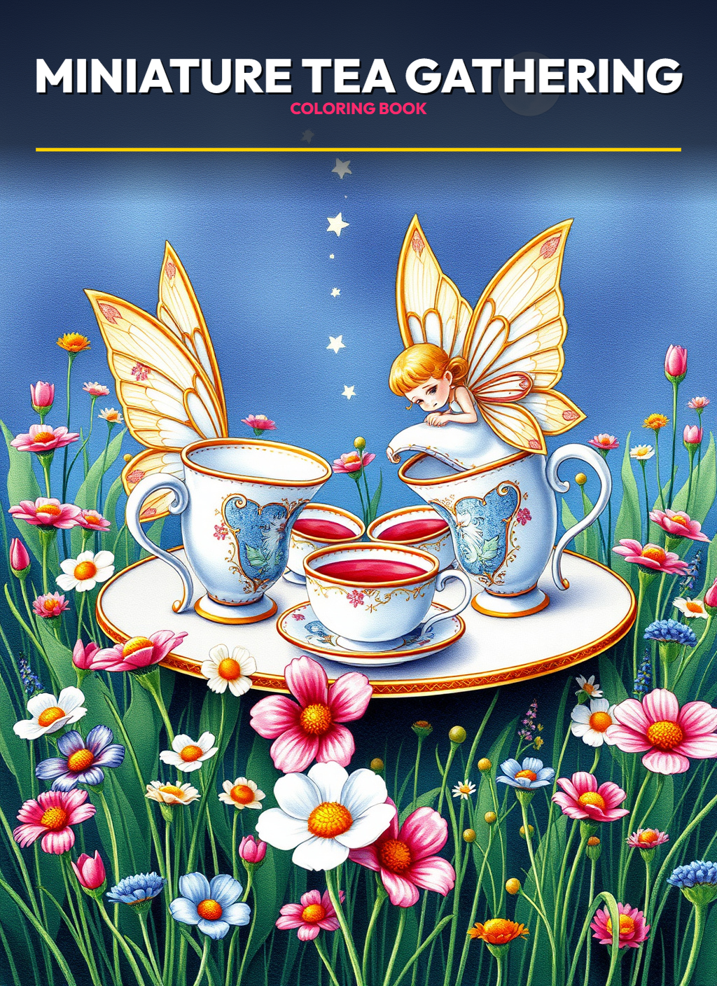Tiny World: Miniature Garden Tea Gathering Coloring Pages