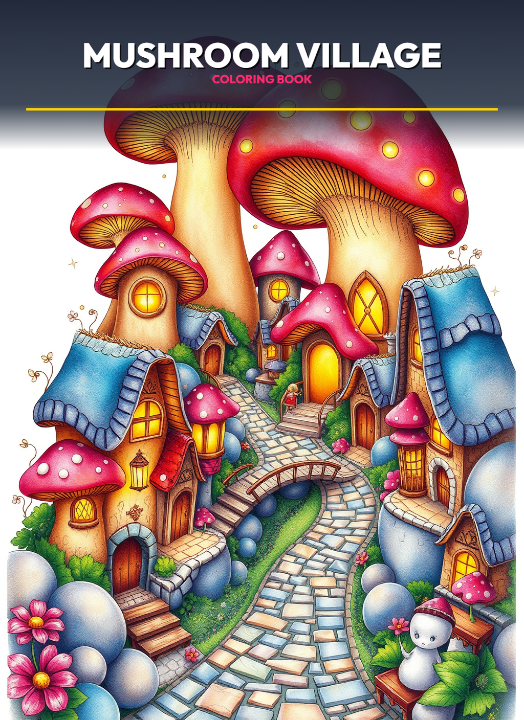Mushroom Village Coloring Pages