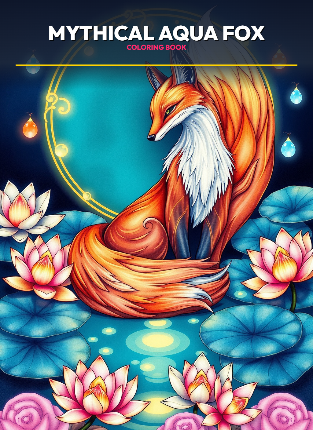 Mythical Aqua Fox Coloring Pages