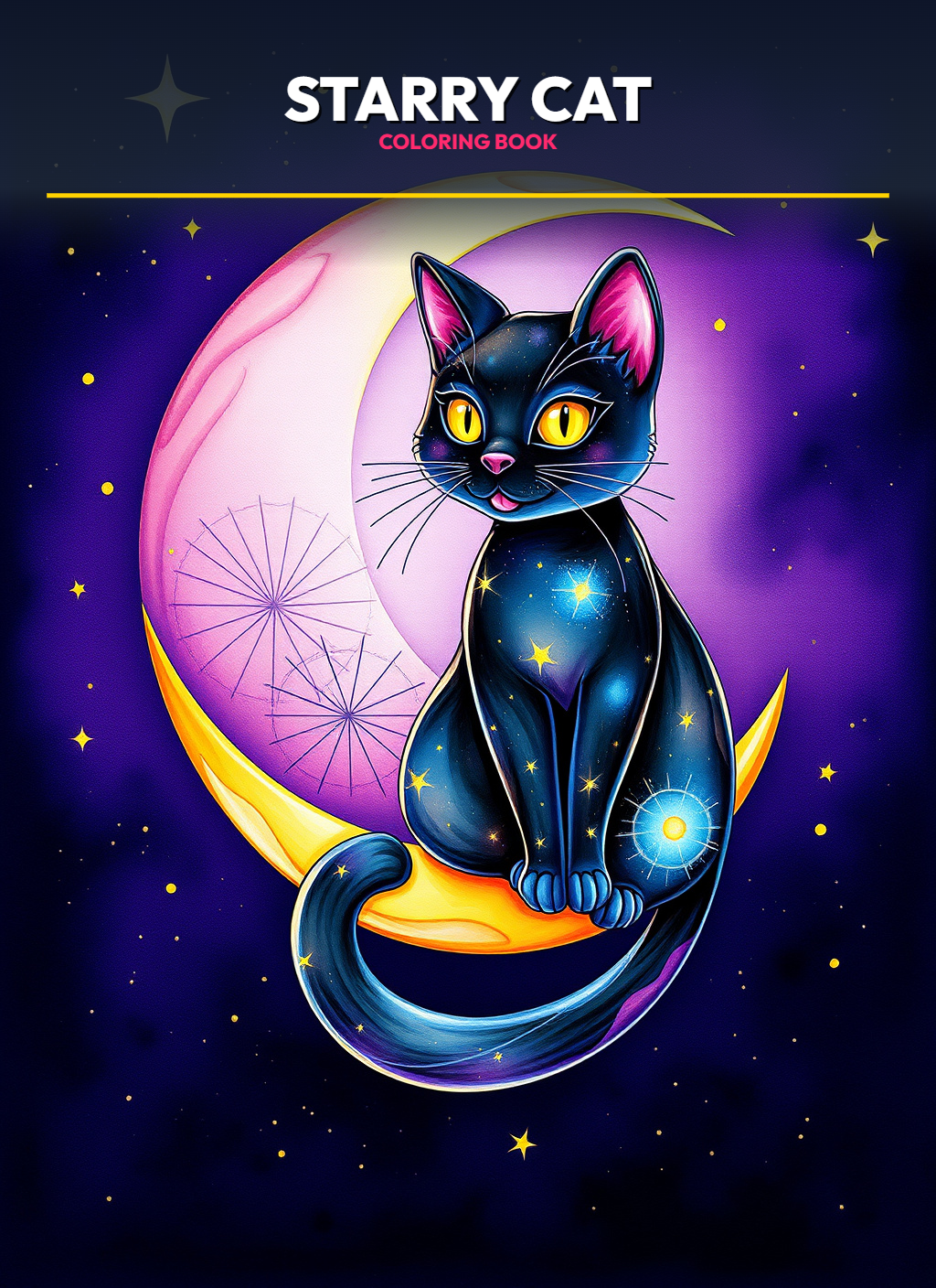 Starry Cat Coloring Pages