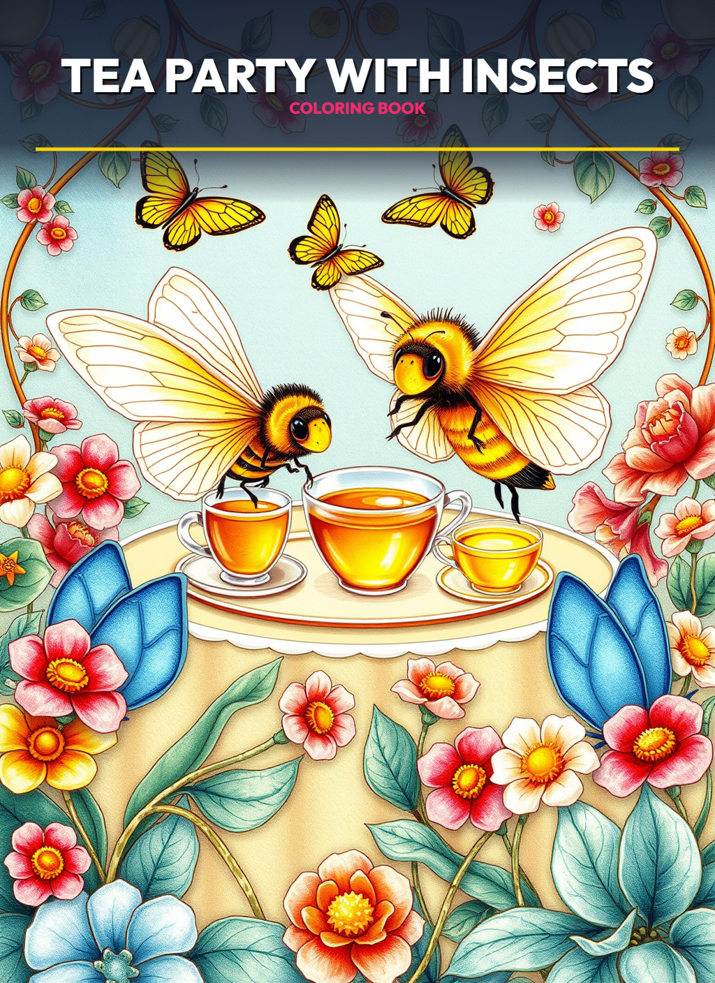 Tiny World: Tea Party with Insects Coloring Pages