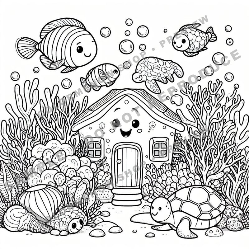 Aquatic Abode Coloring Pages - Sample Page 2