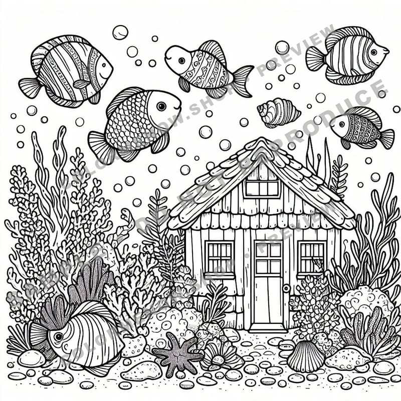 Aquatic Abode Coloring Pages - Sample Page 3