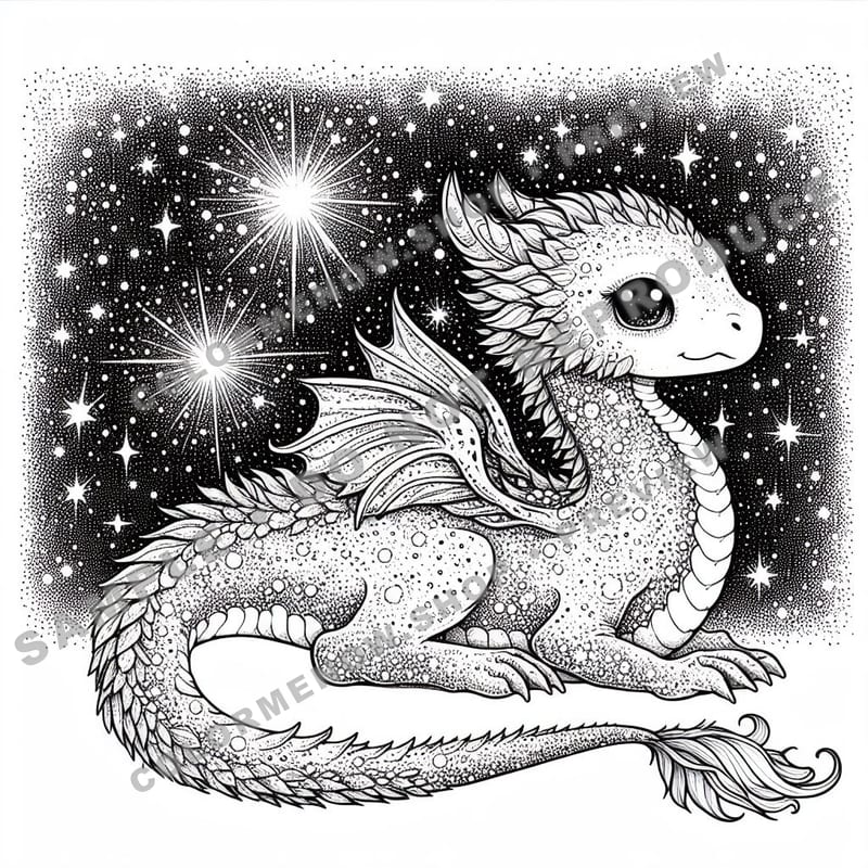 Celestial Dragon Coloring Pages - Sample Page 1
