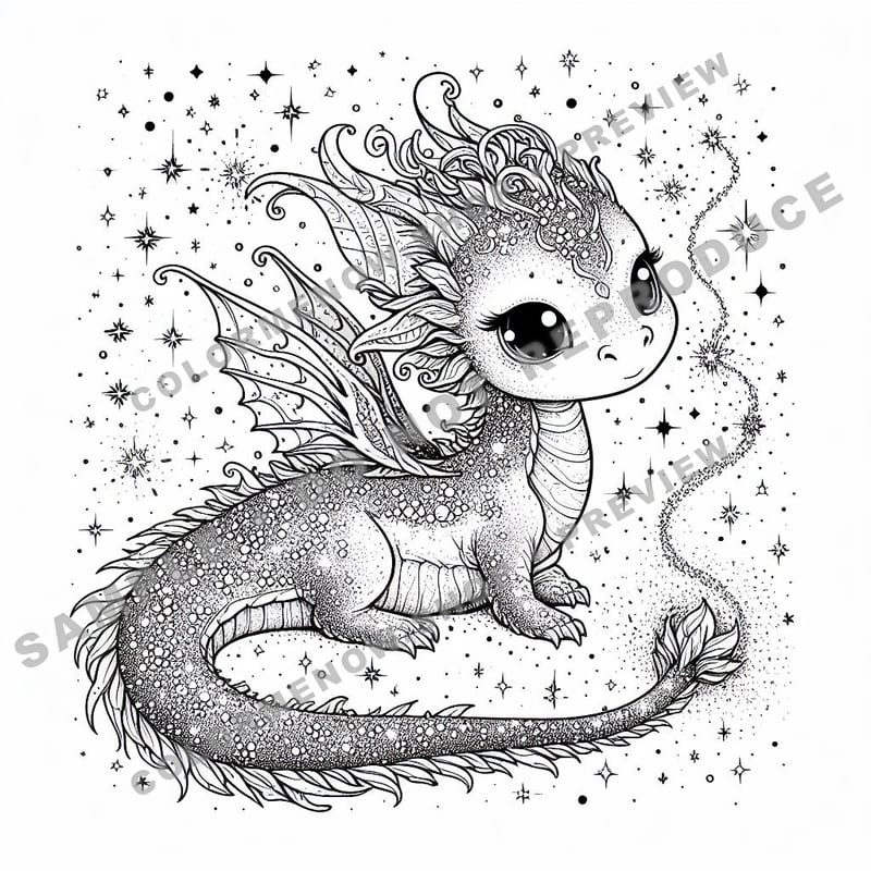 Celestial Dragon Coloring Pages - Sample Page 3