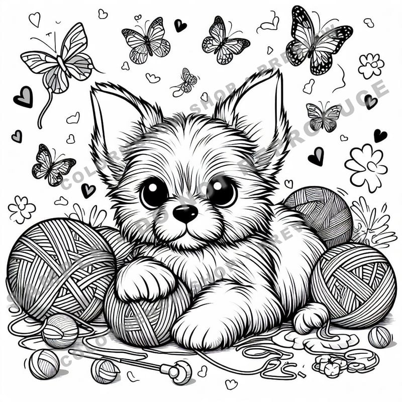Cozy Yarn Animals Coloring Pages - Sample Page 2