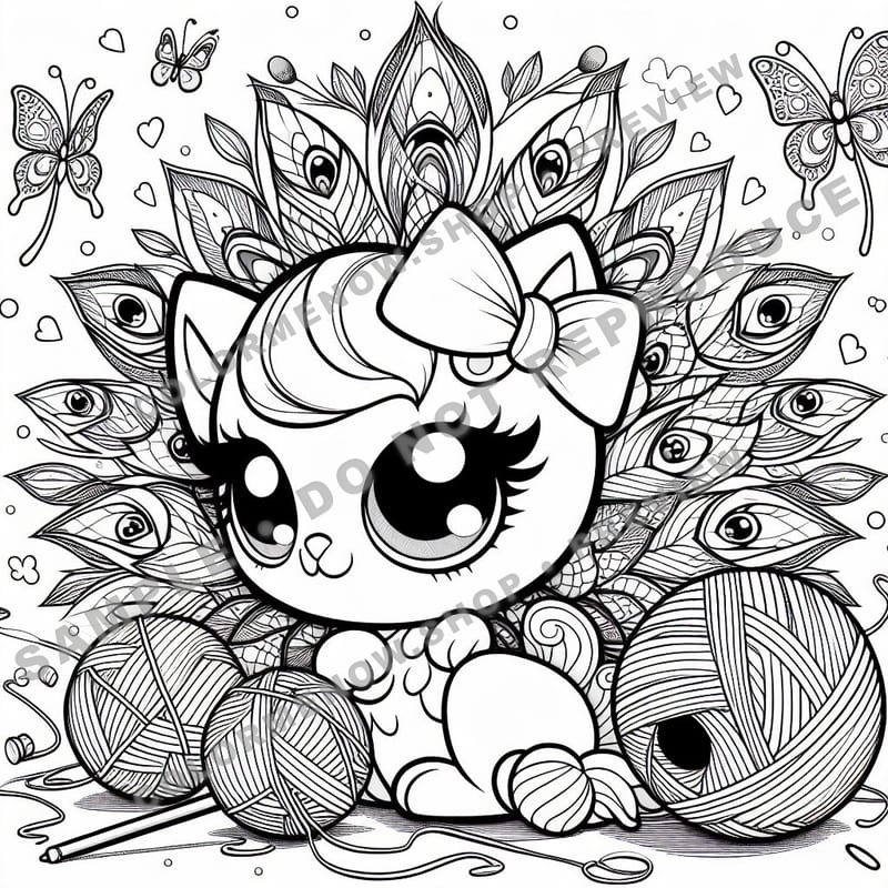 Cozy Yarn Animals Coloring Pages - Sample Page 3
