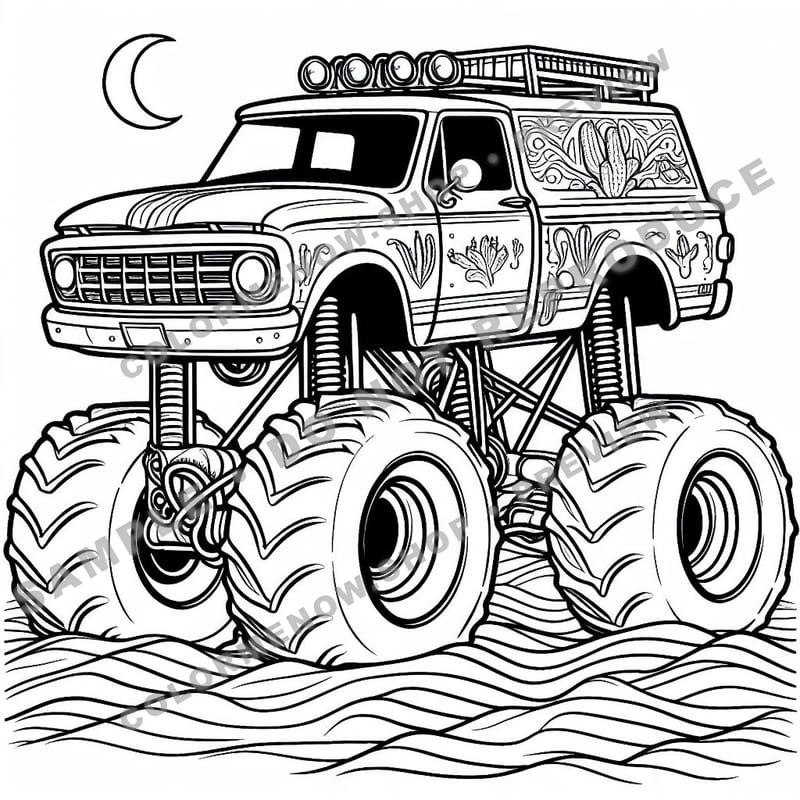 Desert Monster Trucks Coloring Pages - Sample Page 3