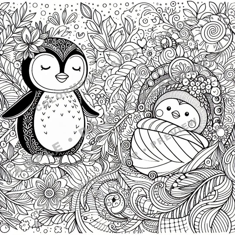 Whimsical Animals: Ornate Mandala Coloring Pages - Sample Page 3