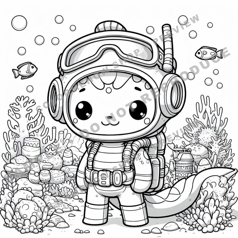 Enchanted Creature Realms Coloring Pages - Sample Page 1
