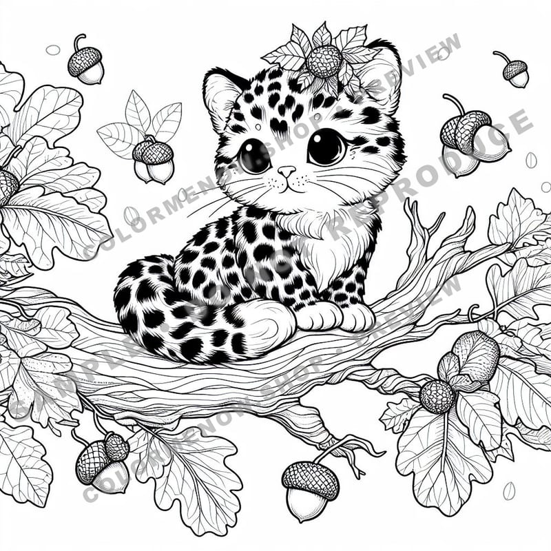 Fantasy Animals in Trees Coloring Pages - Sample Page 2