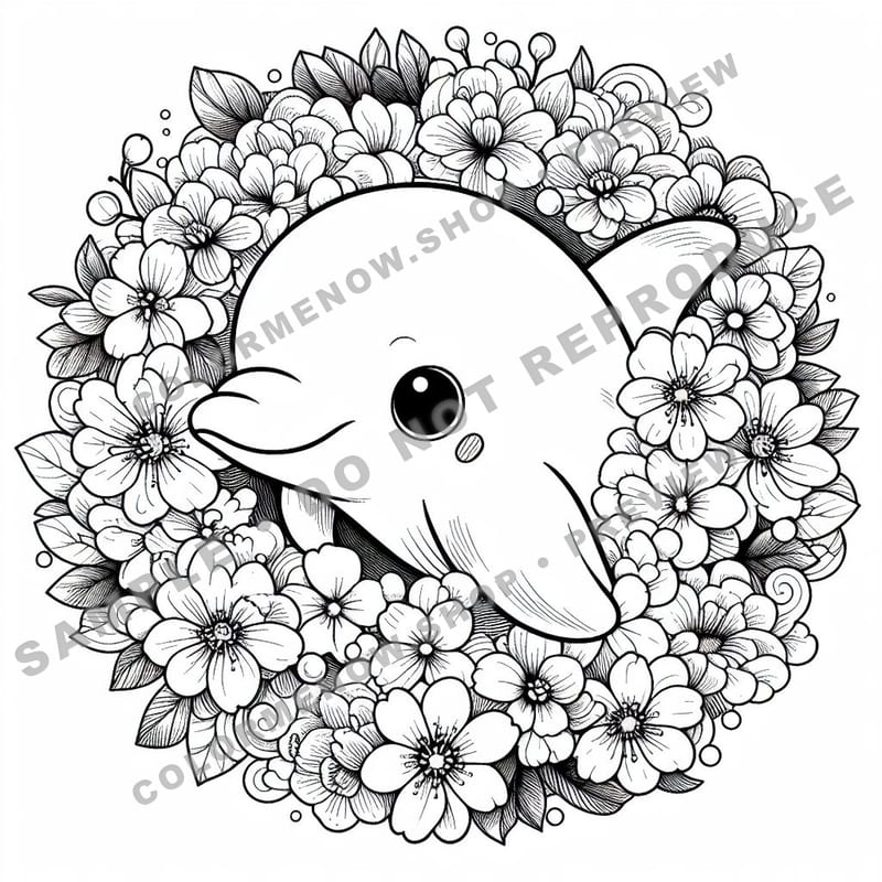 Flower Crown Animals Coloring Pages - Sample Page 2