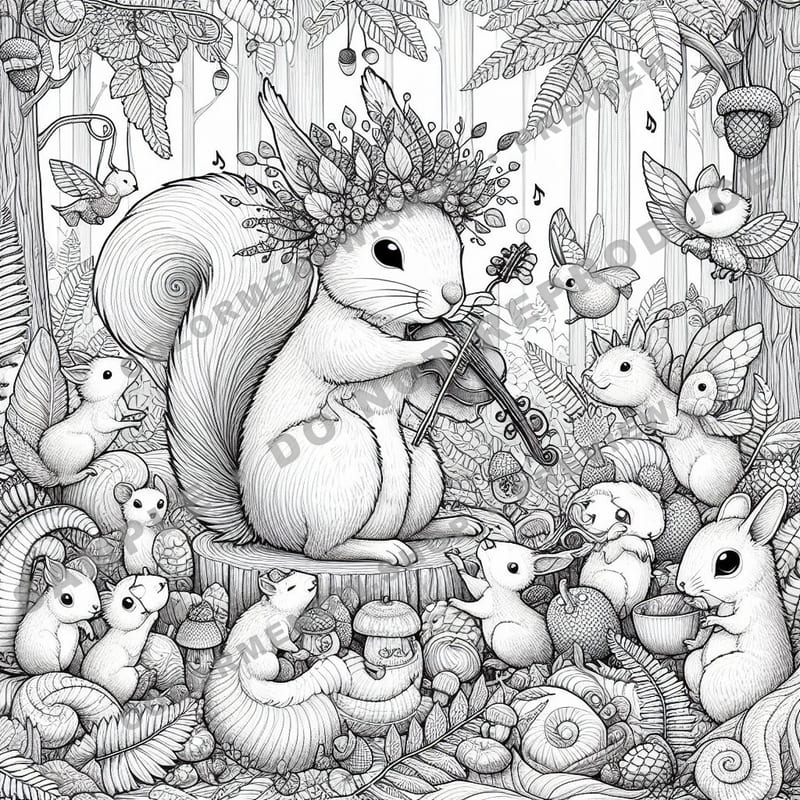 Forest Melodies Coloring Pages - Sample Page 2