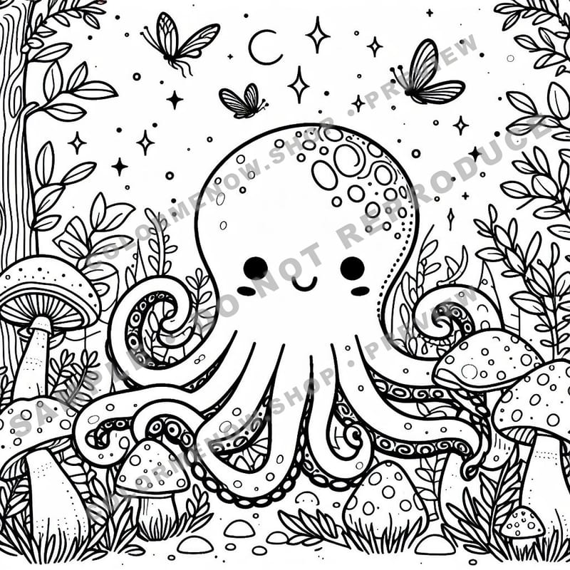 Forest Mushrooms Mandala Coloring Pages - Sample Page 3