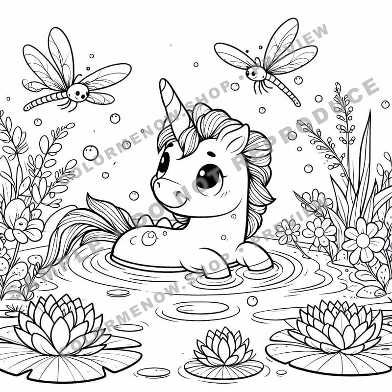 Gentle Pond Animals Coloring Pages - Sample Page 2