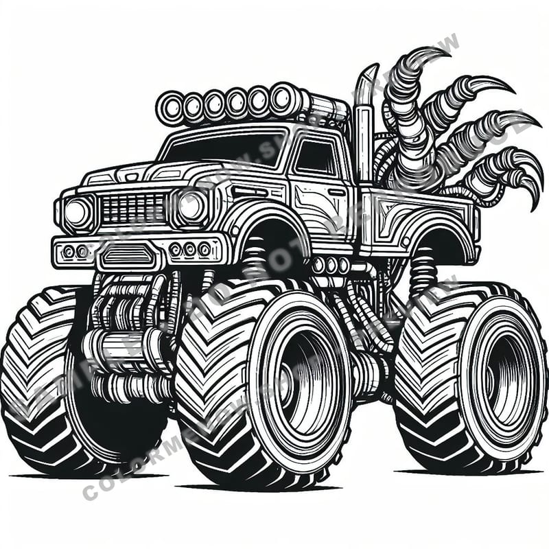 Gladiator Monster Trucks Coloring Pages - Sample Page 2