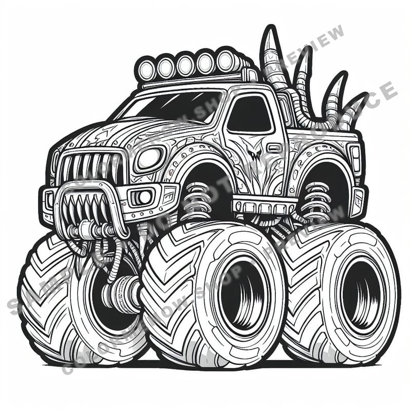 Gladiator Monster Trucks Coloring Pages - Sample Page 3