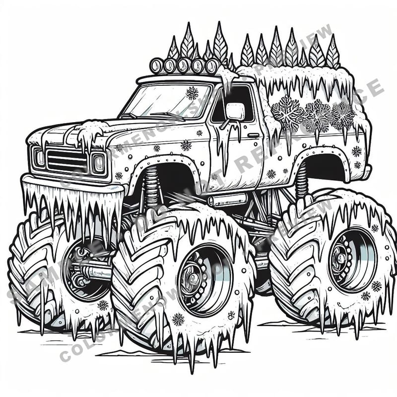 Ice Monster Trucks Coloring Pages - Sample Page 1