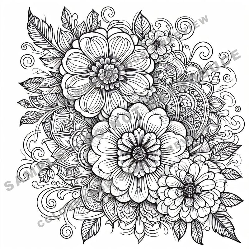 Inked Realms – Mandala Coloring Pages - Sample Page 2