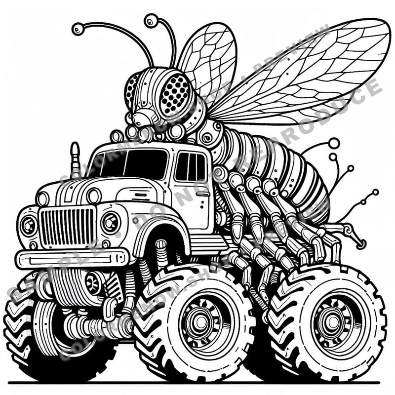 Insect Monster Trucks Coloring Pages - Sample Page 2
