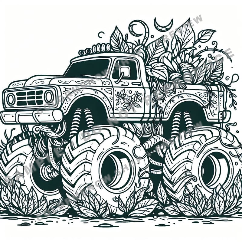 Jungle Monster Trucks Coloring Pages - Sample Page 2