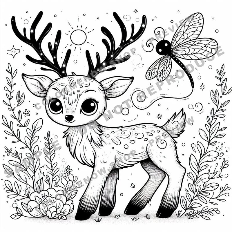 Magical Forest Creatures Coloring Pages - Sample Page 2