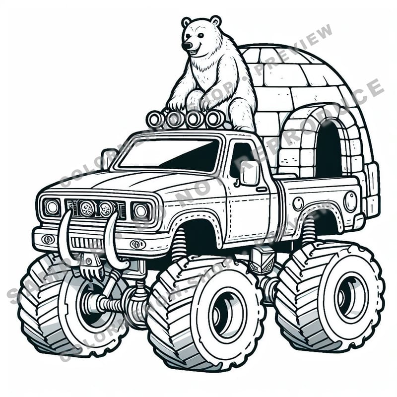 Monster Trucks – Arctic Snow Rigs Coloring Pages - Sample Page 2