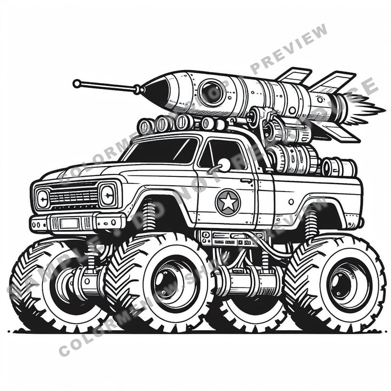 Monster Trucks – Cosmic Crusher Trucks Coloring Pages - Sample Page 1