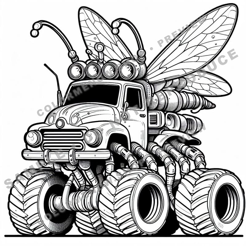 Monster Trucks – Creepy Crawler Trucks Coloring Pages - Sample Page 2
