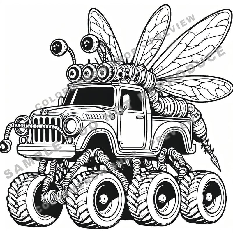 Monster Trucks – Creepy Crawler Trucks Coloring Pages - Sample Page 3