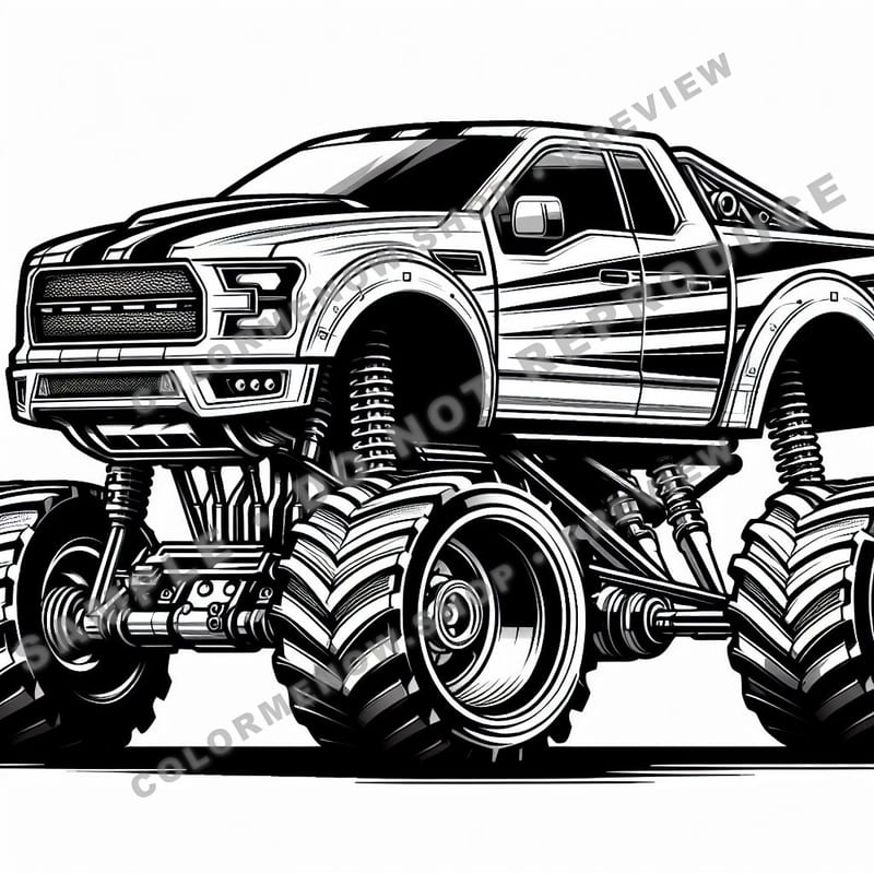 Monster Trucks – Sporty Sprinter Trucks Coloring Pages - Sample Page 3