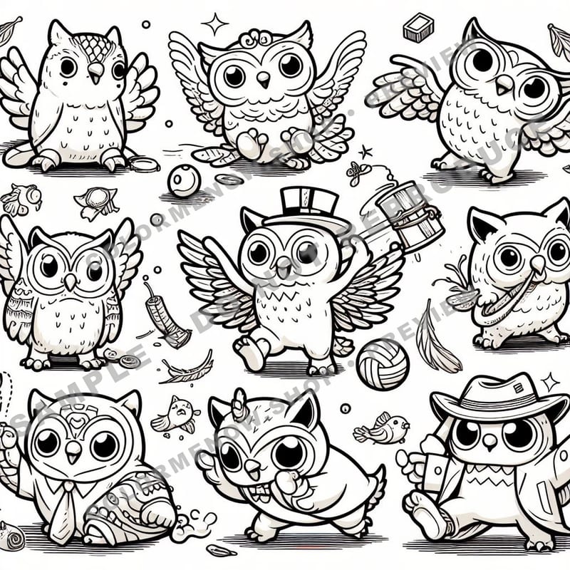 Playful Animal Parade Coloring Pages - Sample Page 3