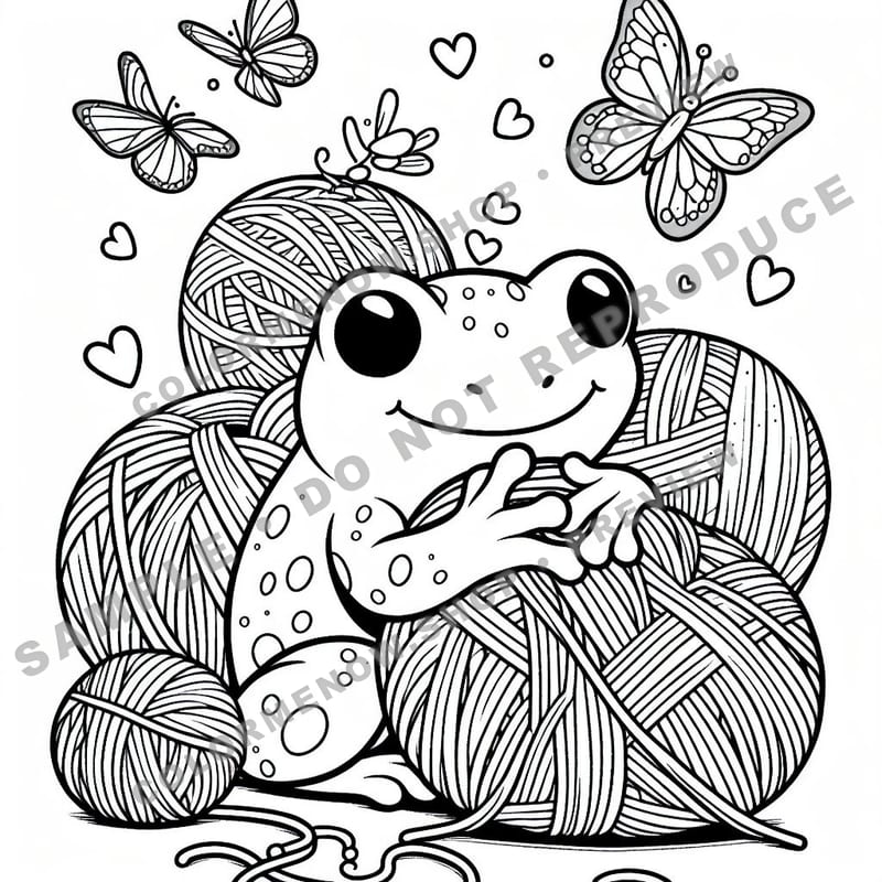 Playful Yarn Friends Coloring Pages - Sample Page 2