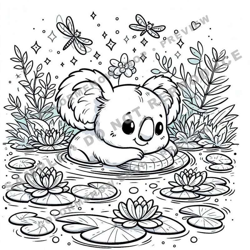 Pondside Animal Friends Coloring Pages - Sample Page 2