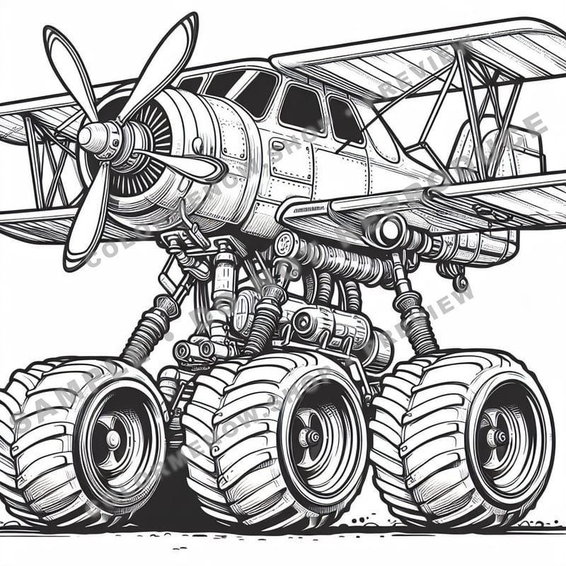 Sky Monster Trucks Coloring Pages - Sample Page 3
