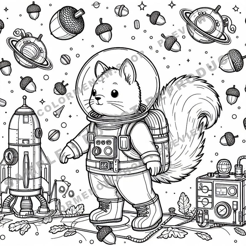 Space Adventures: Deep Space Explorers Coloring Pages - Sample Page 1