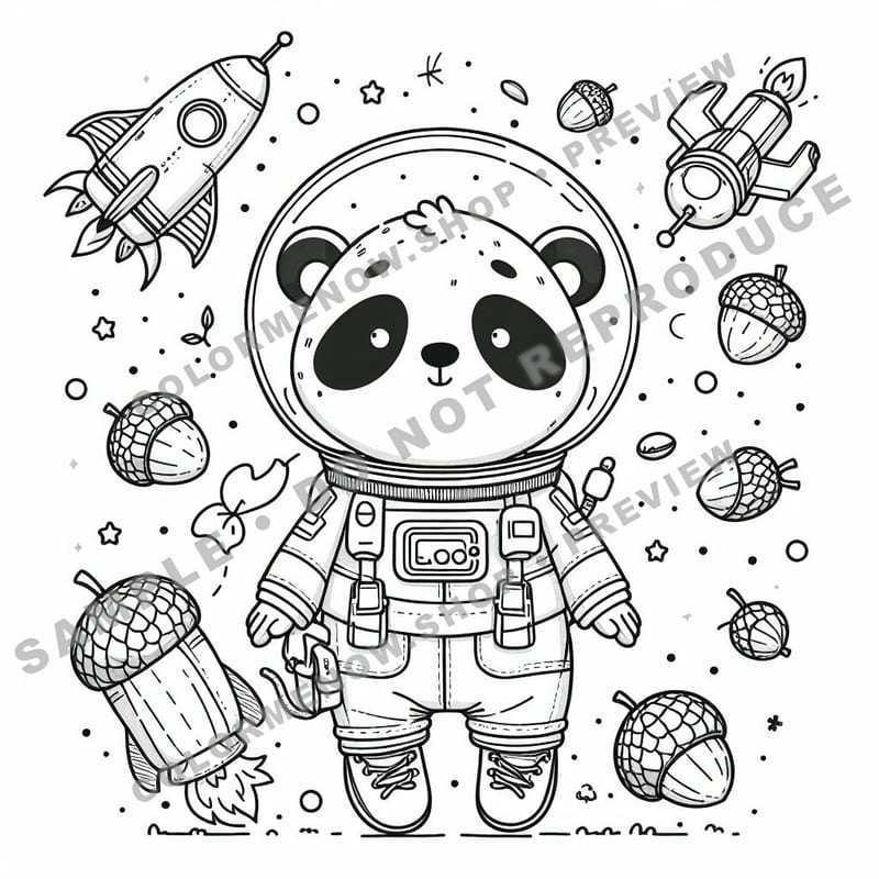 Space Adventures: Deep Space Explorers Coloring Pages - Sample Page 3