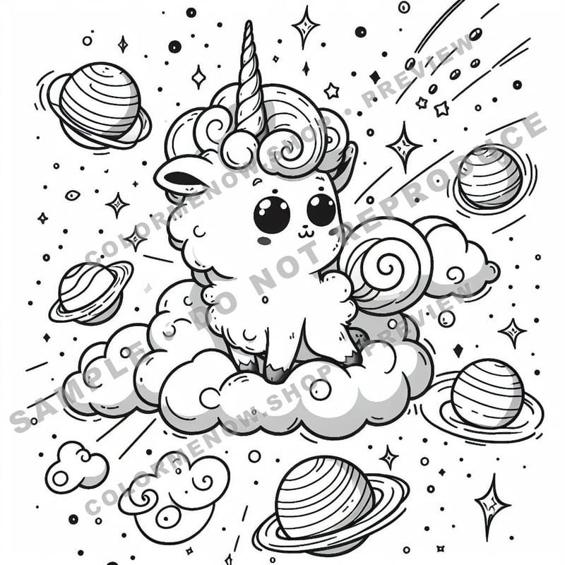 Space Adventures: Galactic Delight Coloring Pages - Sample Page 2