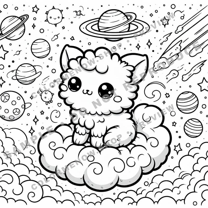 Space Adventures: Galactic Delight Coloring Pages - Sample Page 3