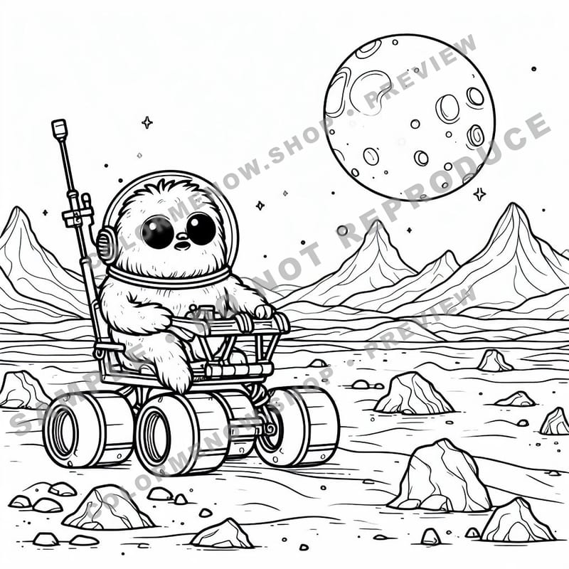 Space Adventures: Mars Rover Expedition Coloring Pages - Sample Page 2