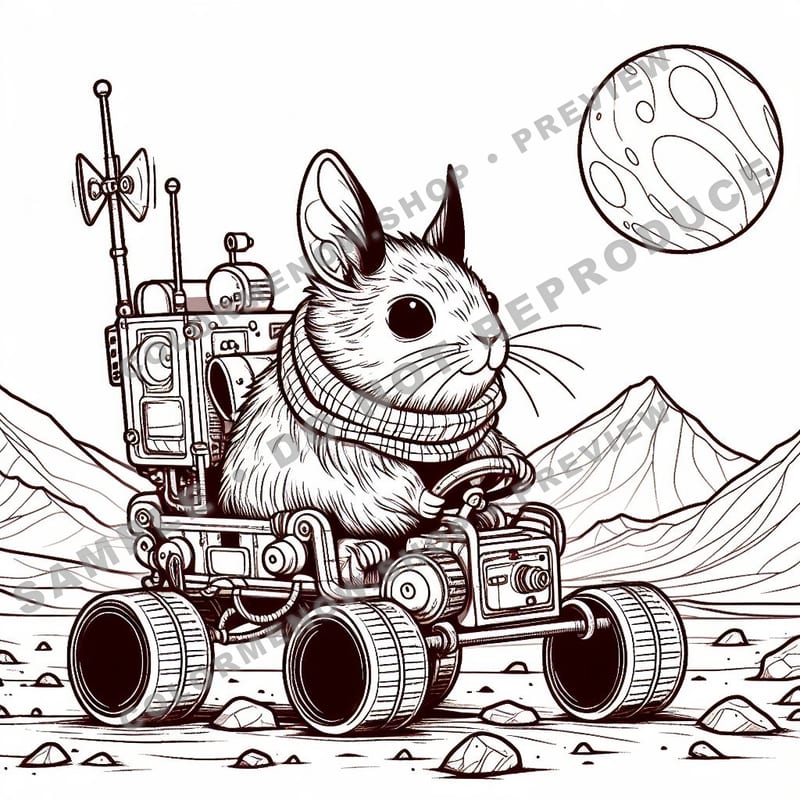 Space Adventures: Mars Rover Expedition Coloring Pages - Sample Page 3